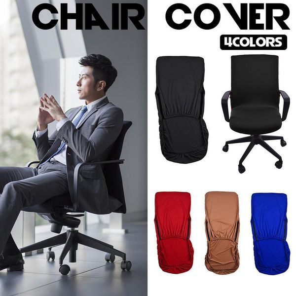 Office Chair Cover Siamese Elastic Fabrics Seat Cover For Executive Chairs Exquisite Durable Swivel Chair Back Seat Covers
