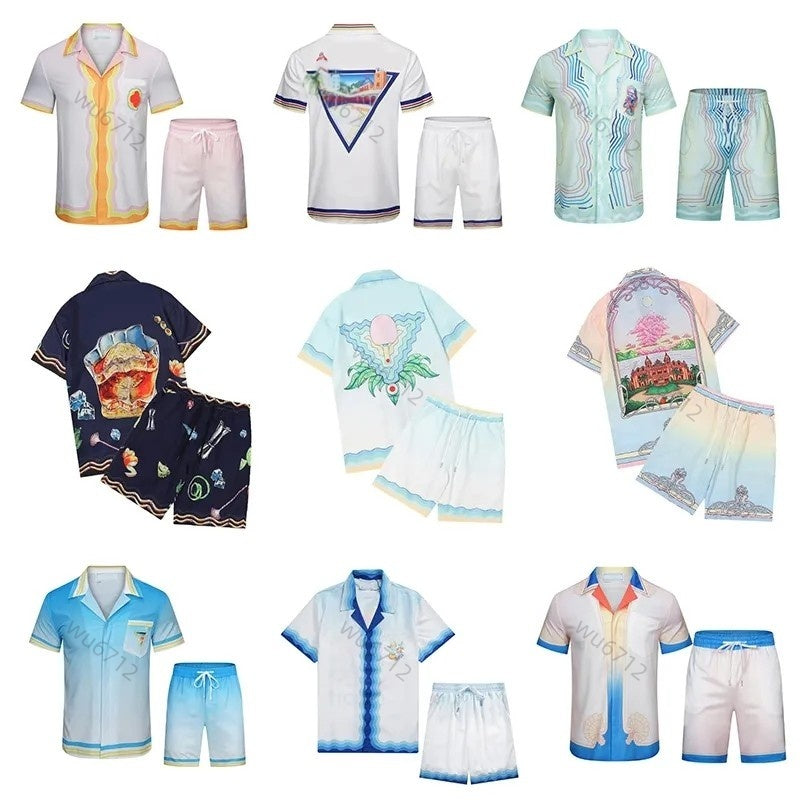 2025 Designer Shirt Mens Button Up Shirts print bowling shirt Hawaii Floral Casual Shirts Men Slim Fit Short Sleeve Dress Hawaiian ZAR t-shirt