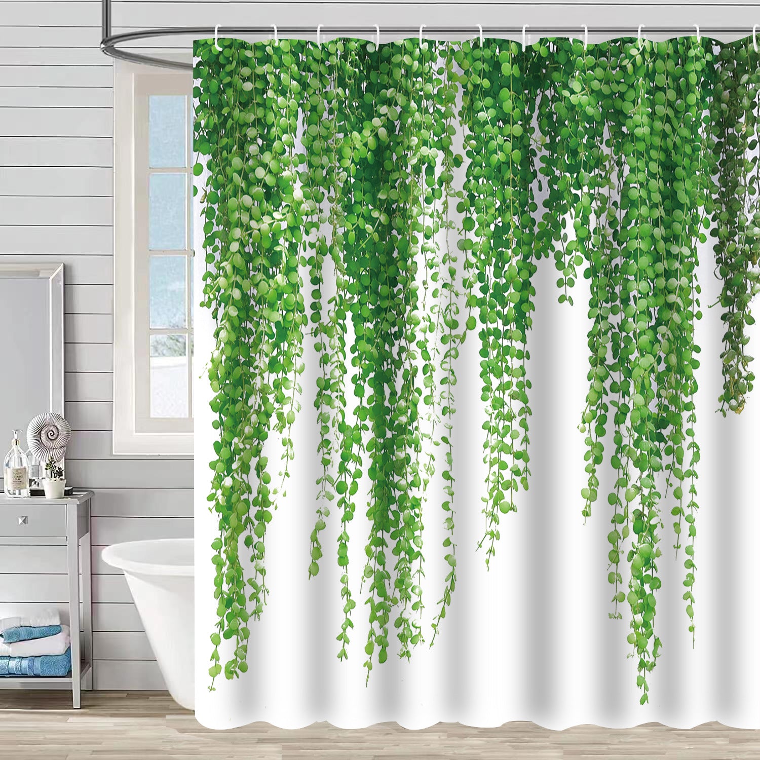 YL-37162 digital shower curtain cross-border plant flower waterproof polyester bathroom four-piece set dry and wet separation moisture-proof