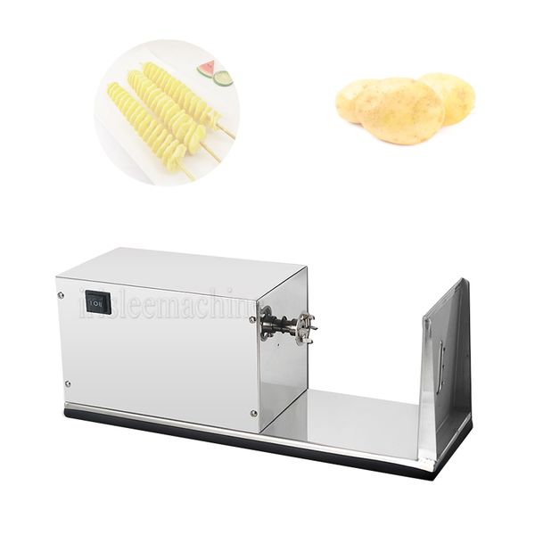 110V Electric Potato tower machine ribbon radish slicer screw spiral potato cutter tornado potato machine Stainless steel