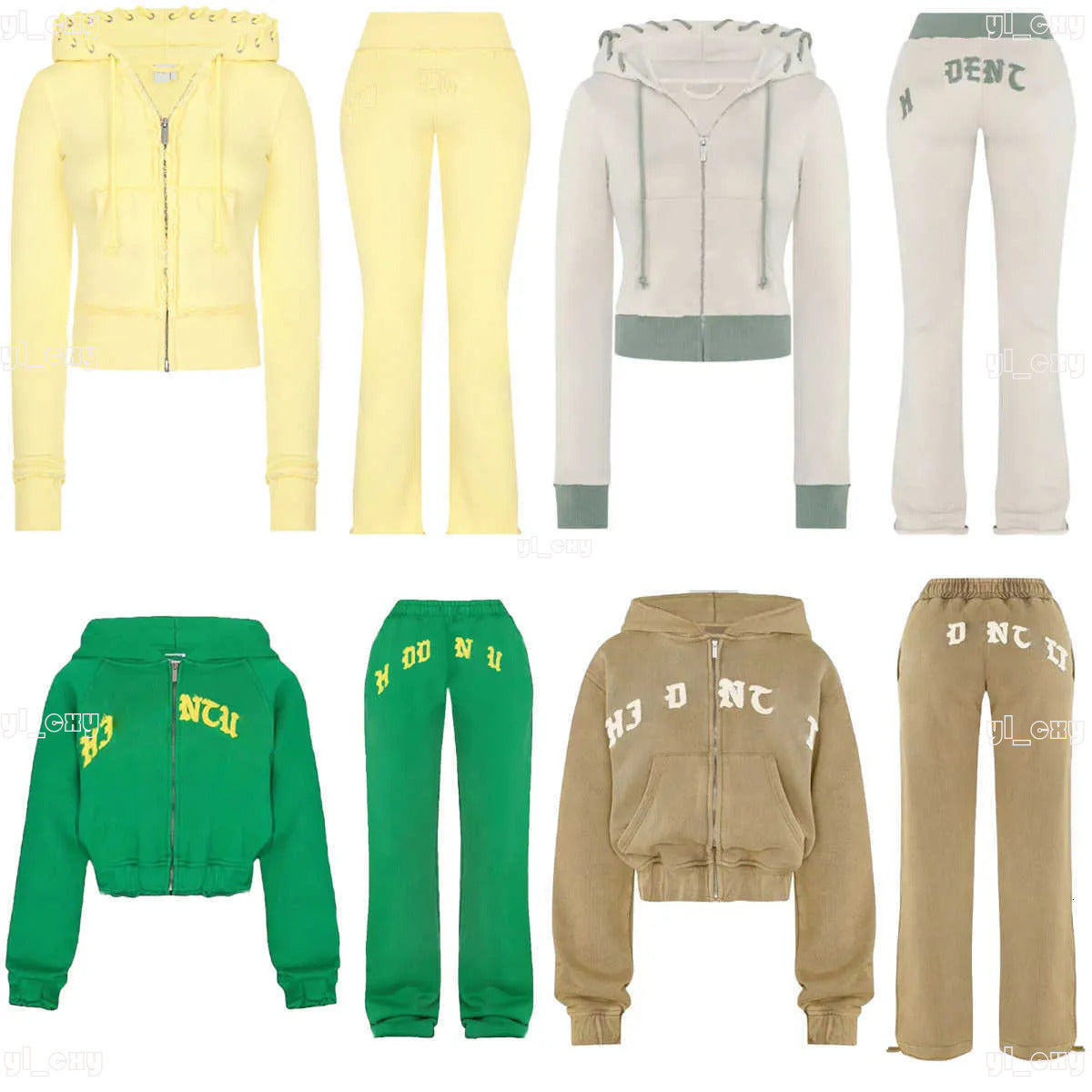 Hidden Cult Set Ladies Tracksuit Set Women&#039;s 2-Piece Zip Hoodie Low Rise Pants Designer Inspired Knit Hide Cult Set High Quality Pure Cotton To