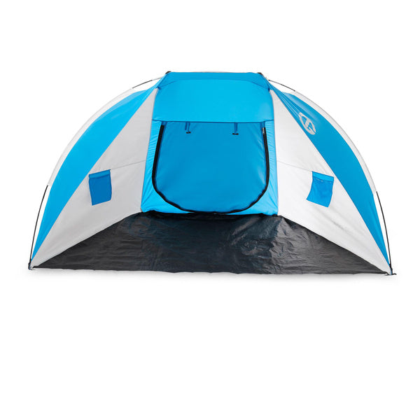 Cruz Bay Summer Sun Shelter and Beach Shade Tent Canopy, Blue and White