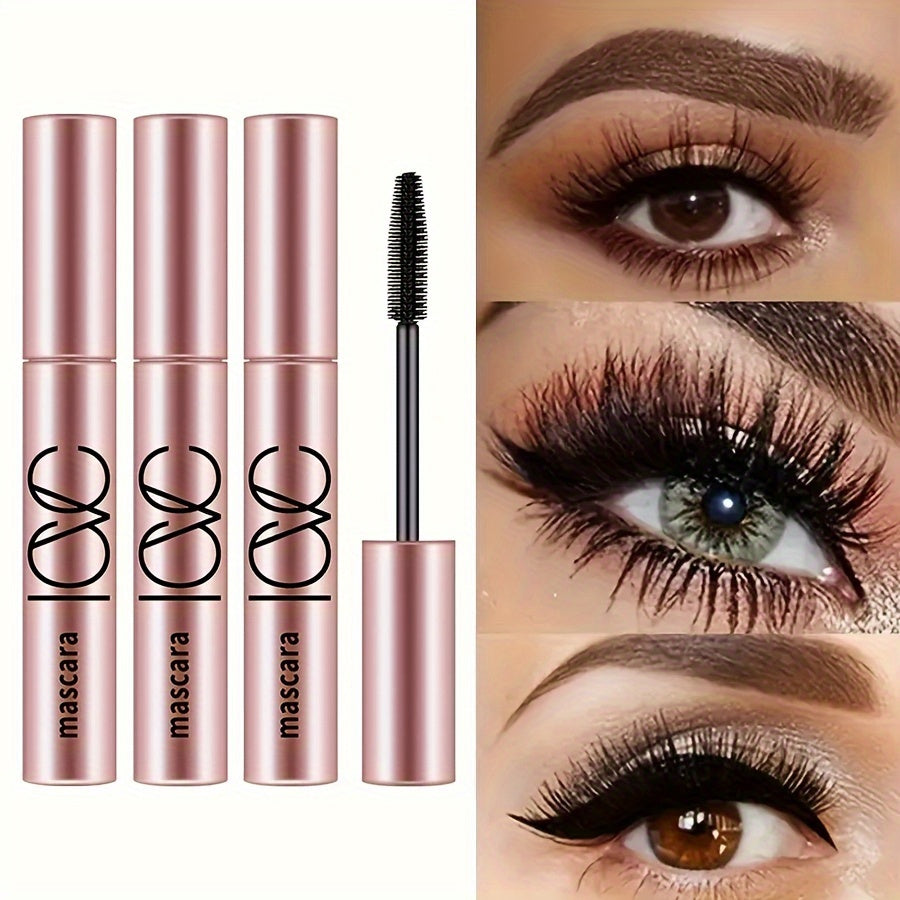 TEMU 4d Super Long Lashes Mascara: Non-caking, Easy To Brush, Quick To Dry, Suitable For Types, Black Color, Volumizing And Lengthening Eyelashes,