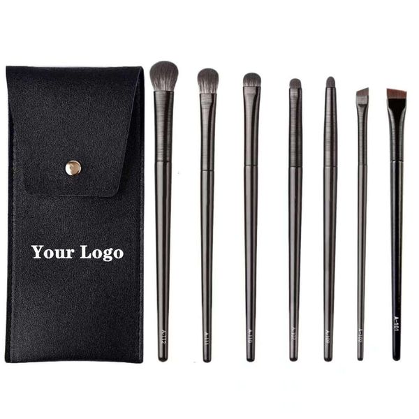 EYE Makeup Brushes Private Label Eye Shadow Eyeer Eyebrow Brush Make Up Set Black Bag Portable Beauty Tools Wholesale 10Sets