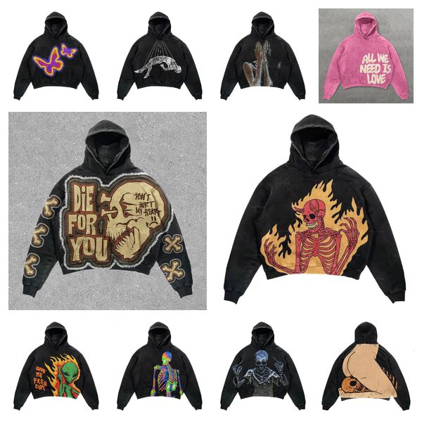y2k men hoodie designer sweatsuit Streetwear Gothic Hip Hop Men Women Haruku Pullover Hoodie Clothes tops gothic clothes Loose Sweatshirt