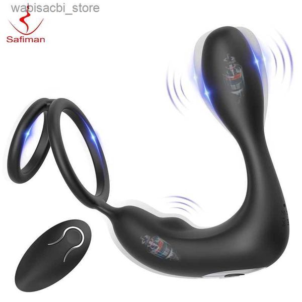 Other Health Beauty Items Safiman Prostate Massager Anal Vibrator Male Toys with Cock Ring Vibrating Butt Plugs for Men 12 Vibrating Modes W