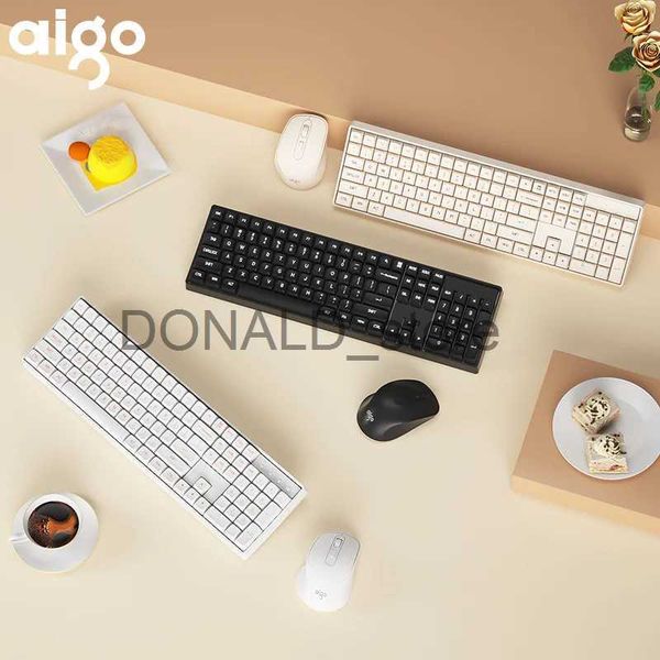 Keyboards New Aigo Ck104 Mechanical Keyboard Mouse Set 2.4g Wireless Gaming Red Switch 106 Key Gamer Keyboard Ergonomic 4-button Mouse J2401