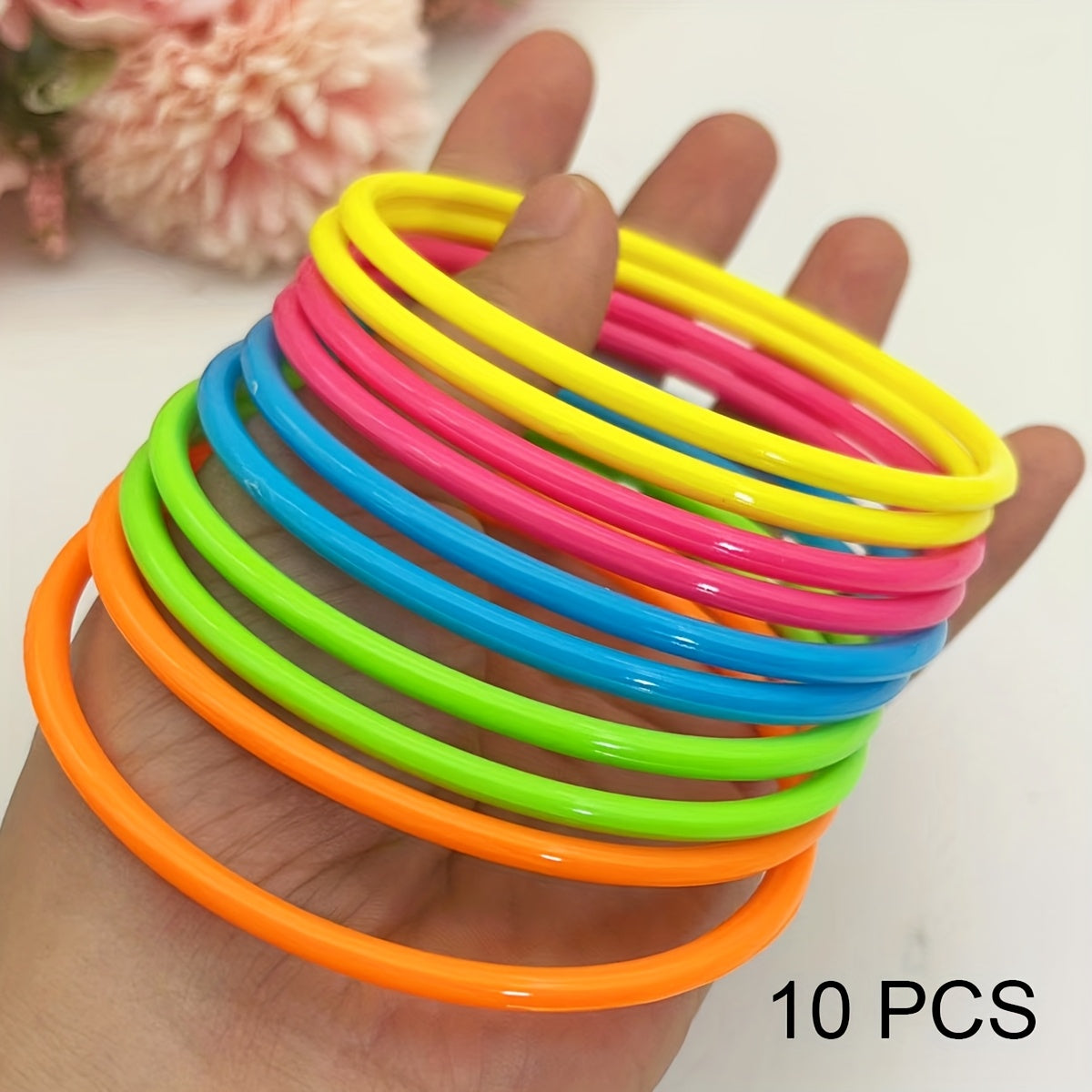TEMU 1 Set Of Multi-layered Spring Candy-colored Resin Stacked Bangle Bracelets