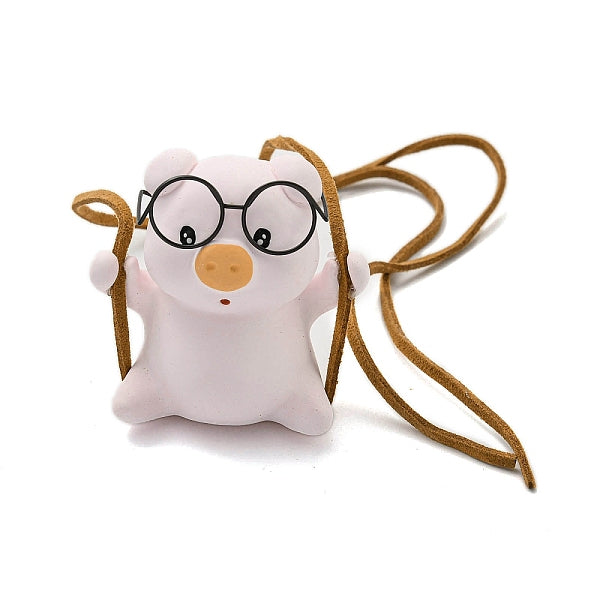 Cute Gesso Swinging Pig Pendant Decorations
