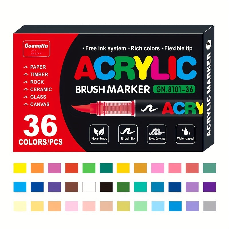 TEMU 12-24-36-48-60-72-120colors Painting Doodle Overlay Pen Straight Liquid Marker For Stone, Glass, Ceramic, Easter Eggs, Metal, Wood, Waterproof