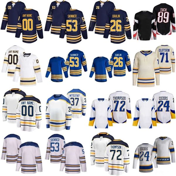 Hockey Jersey Buffalo Mattias Samuelsson Zemgus Girgensons JJ Peterka Kyle Okposo Zach Benson Erik Johnson Connor Clifton Tyson Jost Sabres