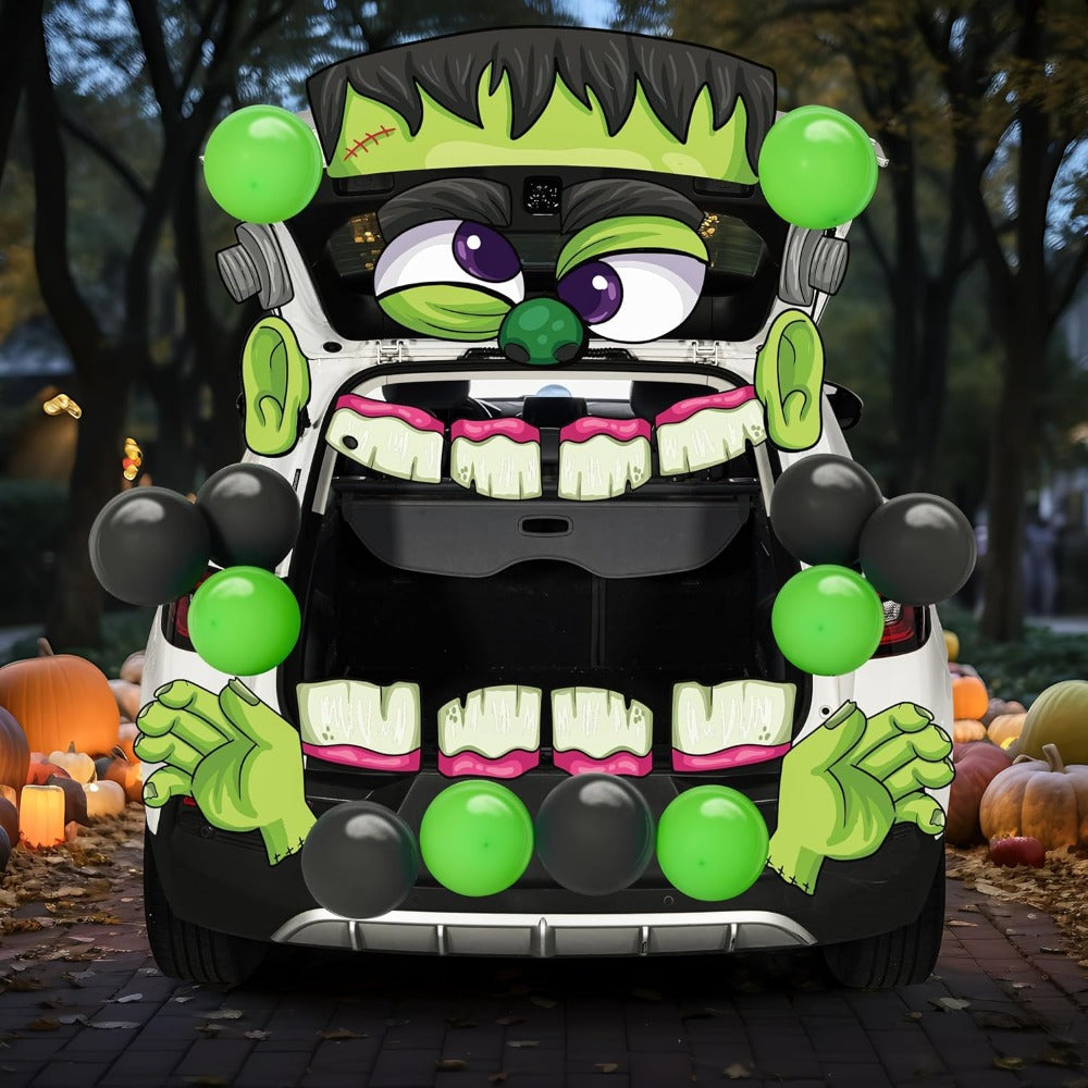 TEMU Joyin Extra Large Frankenstein Monster Halloween Decoration Set - Giant Face With Balloons, Non-toxic & Bpa-free, Easy Assembly Trunk Or Treat