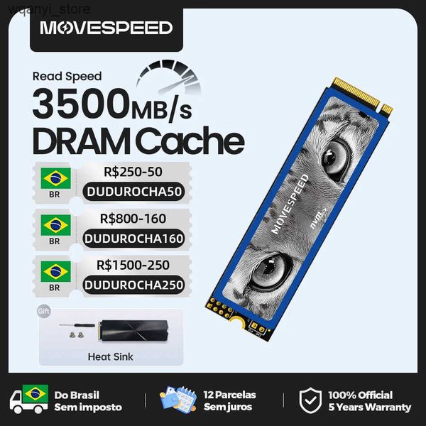 Hard Drives MOVESPEED 3500MB-s NVMe M.2 2280 SSD with 512GB internal solid state drive M2 PCIe 3.0x4 2280 SSD suitable for PC laptops L24091
