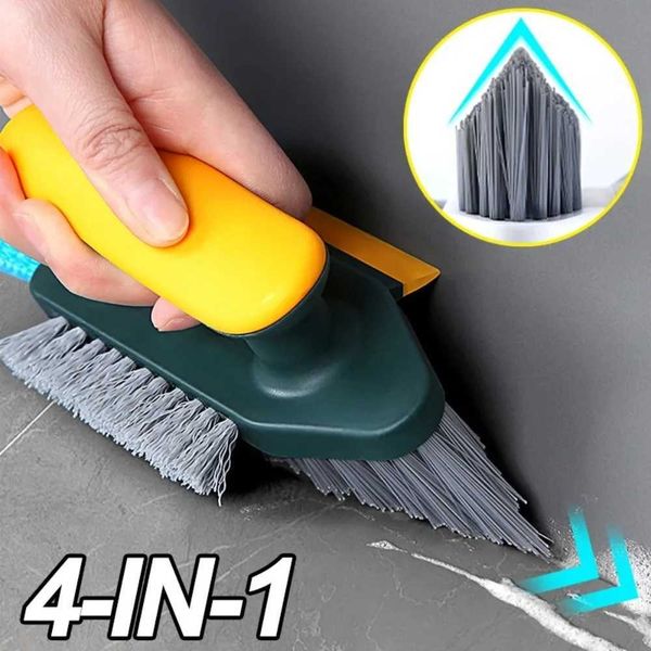 Household Cleaning Brush Kitchen Gadgets Tiles Window Trough 4in 1 V-shaped Brush for Kitchen Home Supplies Tools Bathroom Y240902