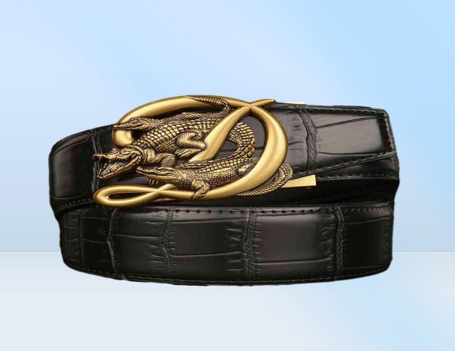 2021 low whole Crocodile Alligator Belt For Men Luxury Strap Automatic Buckle Cowhide Genuine Leather Designer High Qual8558290