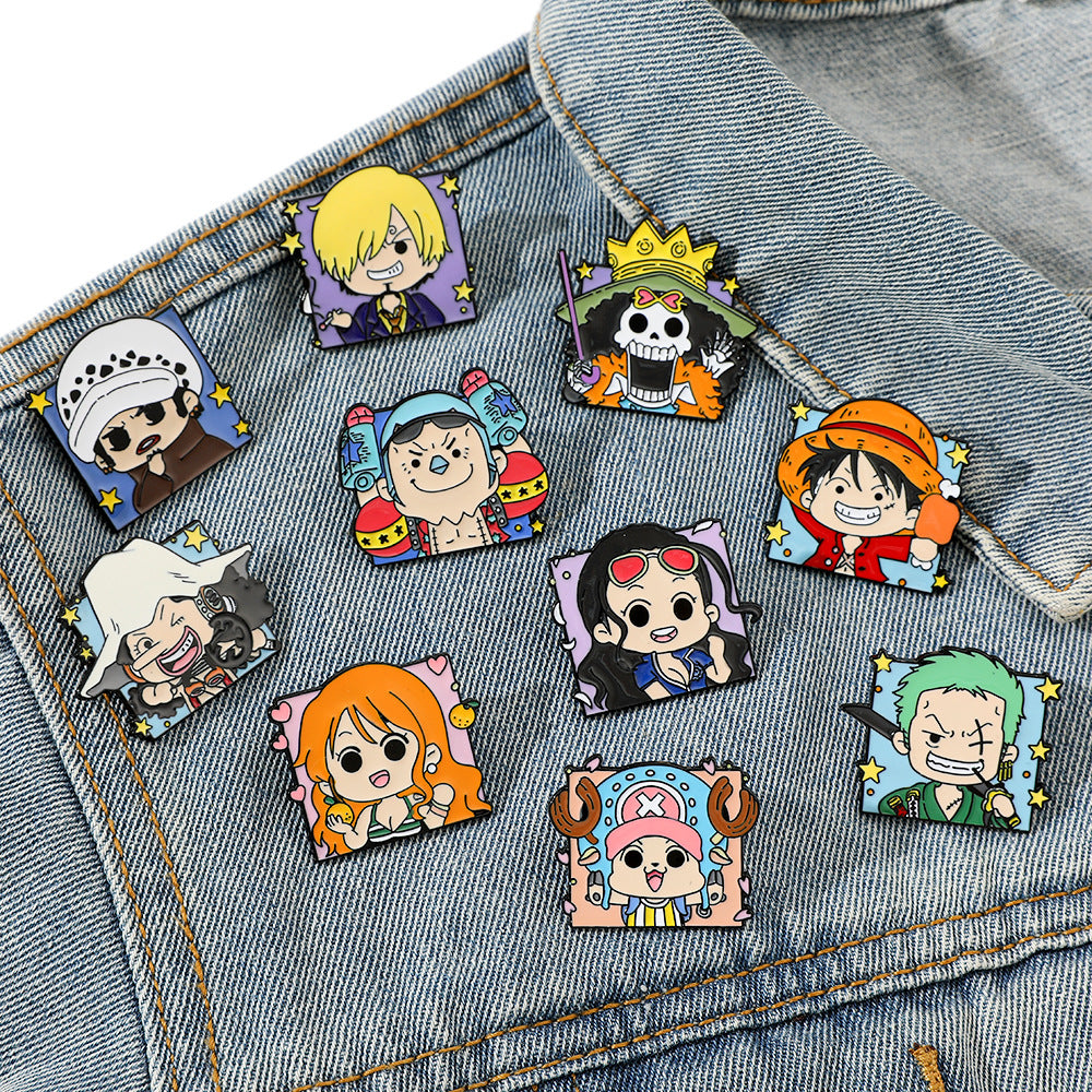 japanese boys one piece characters cool enamel pin childhood game movie film quotes pin Cute Anime Movies Games Hard Enamel Pins Collect Metal Carto