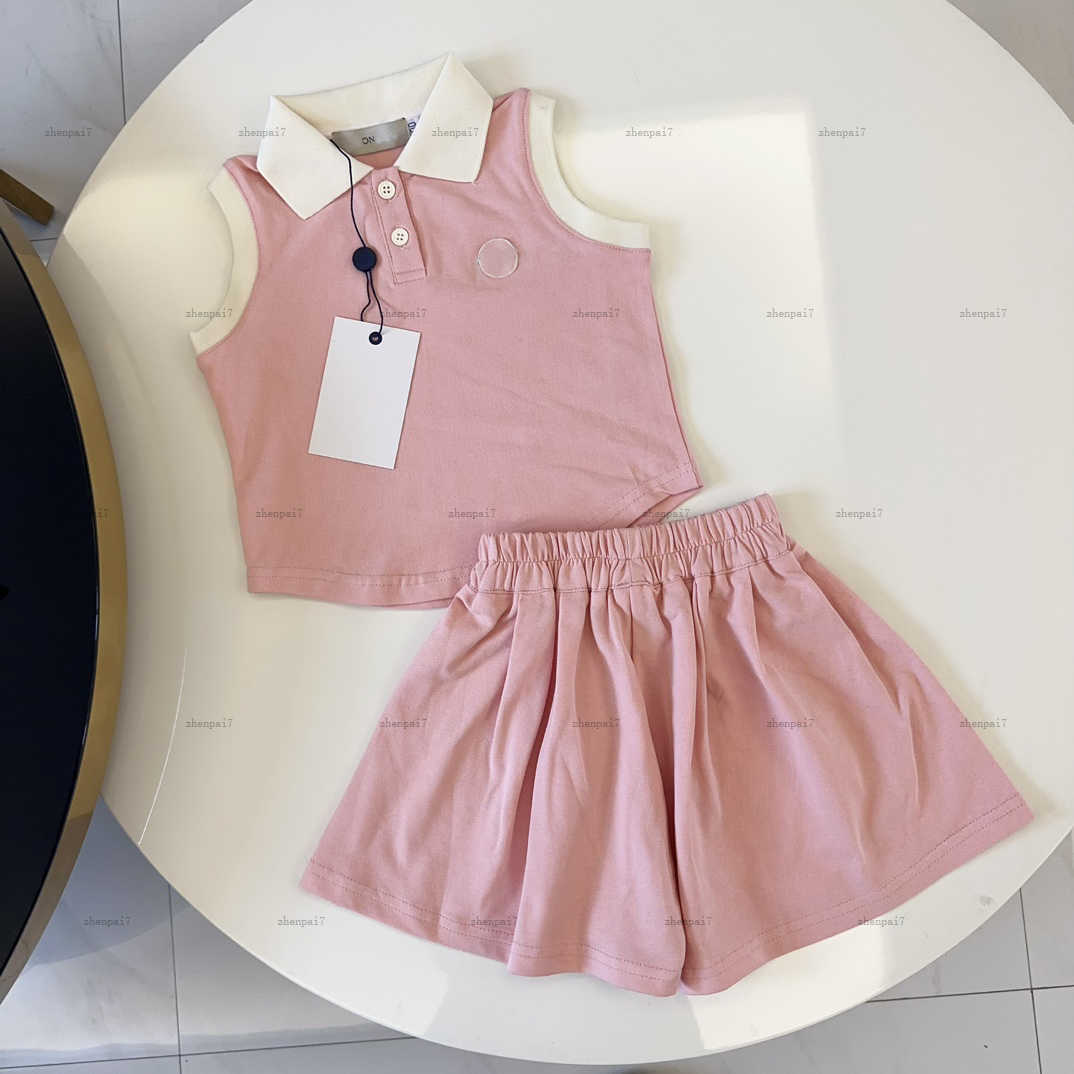 Top baby T-shirt set Sleeveless design boys girls tracksuits kids designer clothes Summer Short-sleeved POLO shirt and shorts A165X05N037