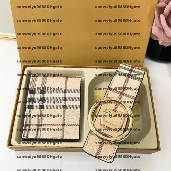 Luxury Designer Belt Width 3.8cm Classic Vintage Letter Buckle Plaid Men Casual Belt Fashion Casual Business Wallet Belt Set