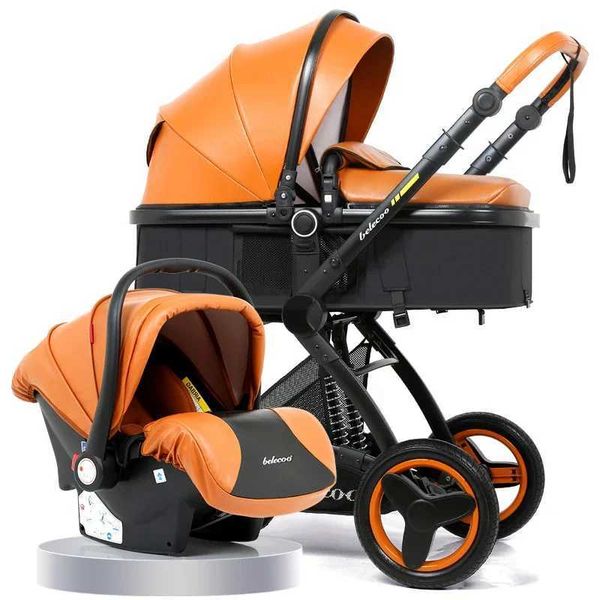 lers# Luxury High-end baby stroller 3in1 enlarged X6 high landscape baby cart with car basketcan sit lie down and fold two-way cart S251186