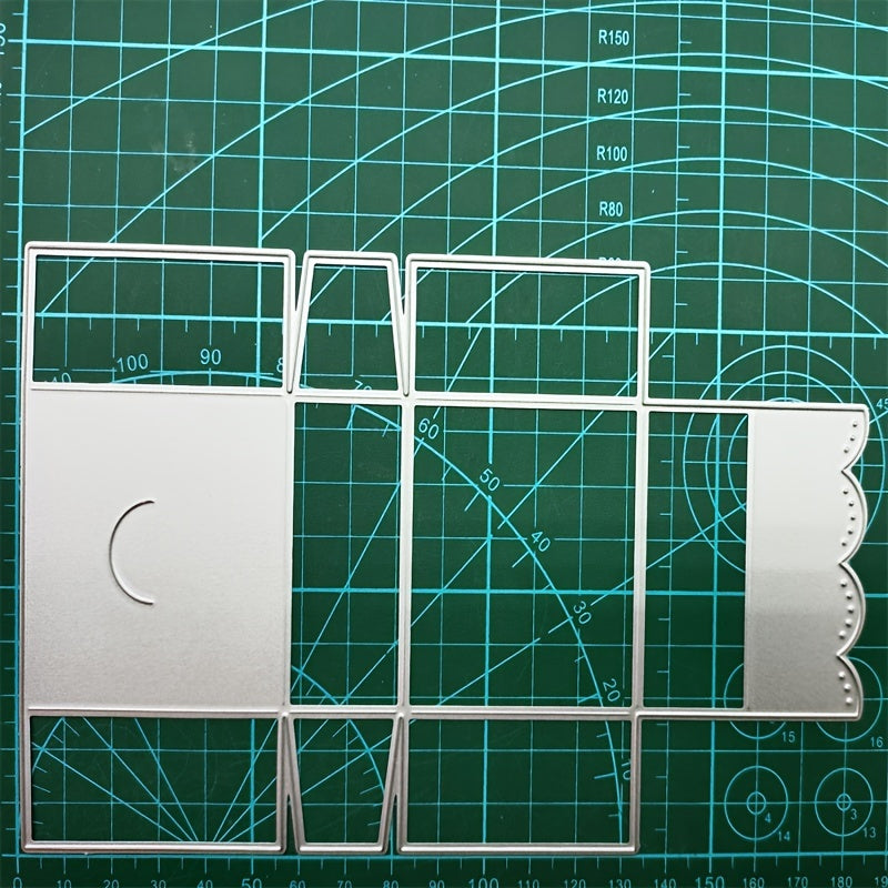 TEMU Carbon Steel Folding Box & Card Making Die Cut Template - Precision Cutting Die For Diy Crafts, Scrapbooking, Invitations, Journals - Compatible