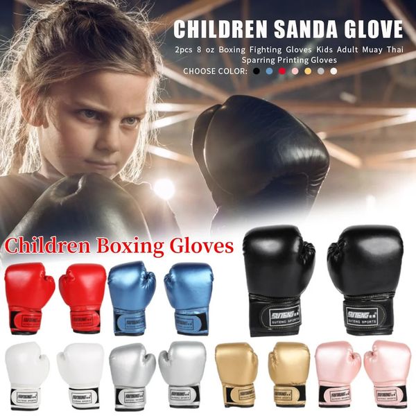 5-12YRS Professional Boxing Training Sparring Gloves PU Leather Kids Breathable Muay Thai Punching Karate Training Gloves 250117