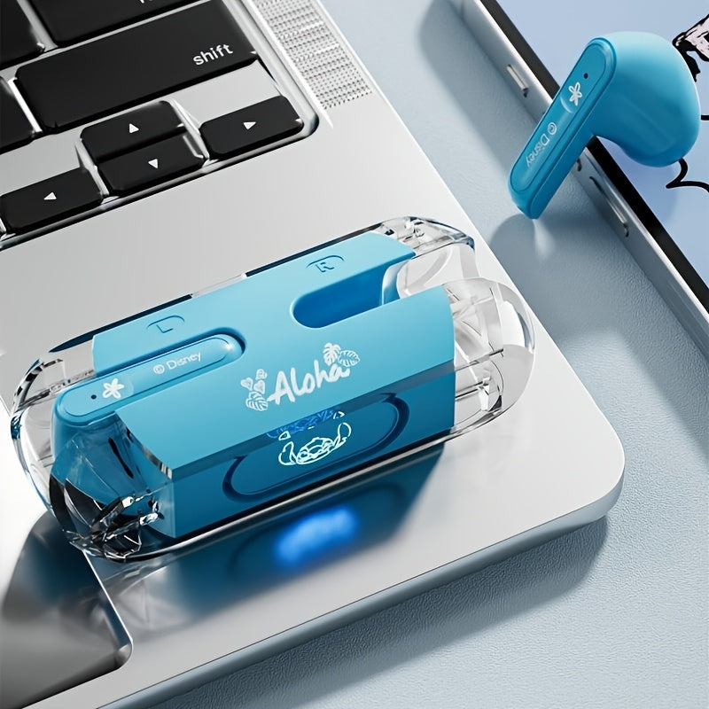 TEMU [ ] And Stitch Wireless Earbuds With Led Display Charging Case, Mouse Earbuds Wireless, Winnie The Wireless Earbuds, Stitch Headphones With Mic