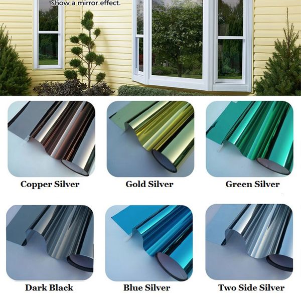 Window Film Length 2-3-5 Meter Mirror Window Film Insulation Solar Stickers UV Reflective One Way Window Tint Privacy Decoration For Glass 2