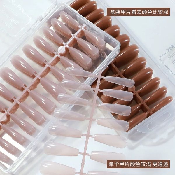 240pcs Fake Short Pointed Coffin Tips Stiletto False Nails Full Cover Pure Candy Color Ballerinas Press On Nail