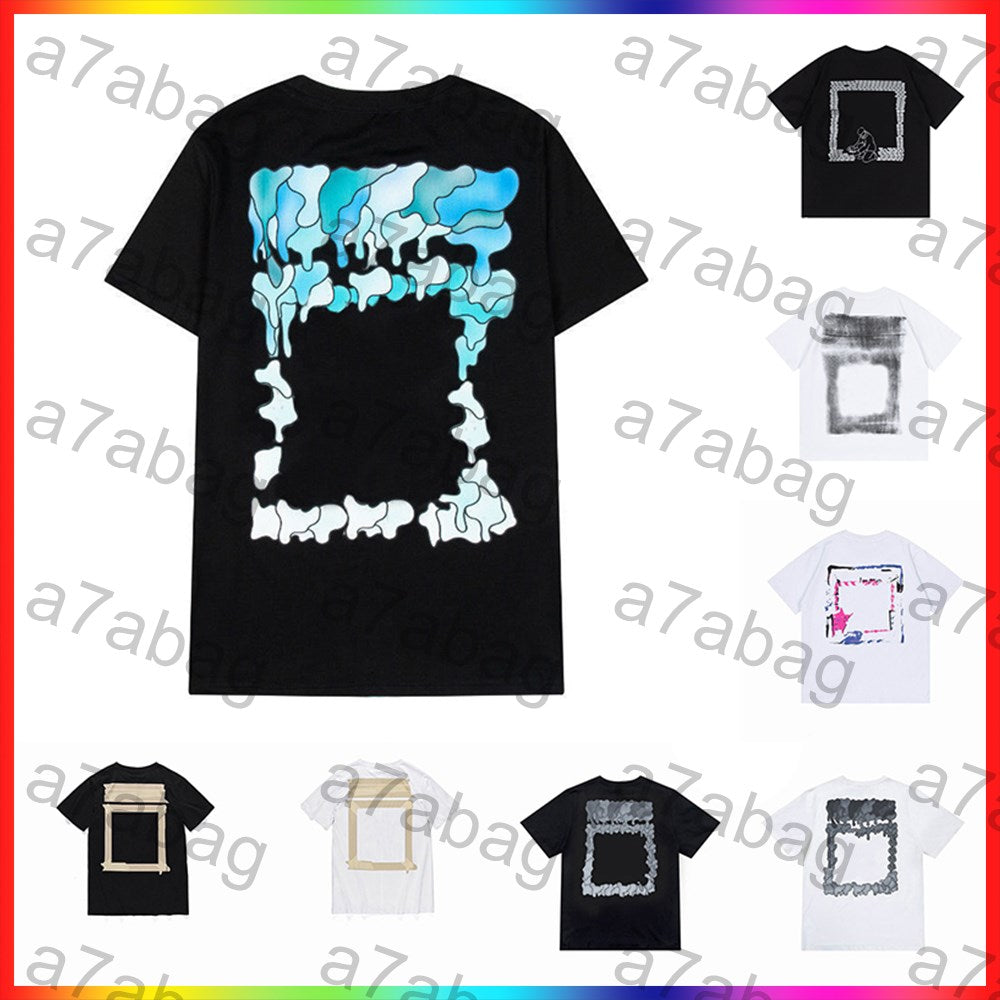 2025 Fashion mens off white tshirt new colors summer womens designers tshirts loose oversized tees brands tops casual T shirt luxurys clothings off