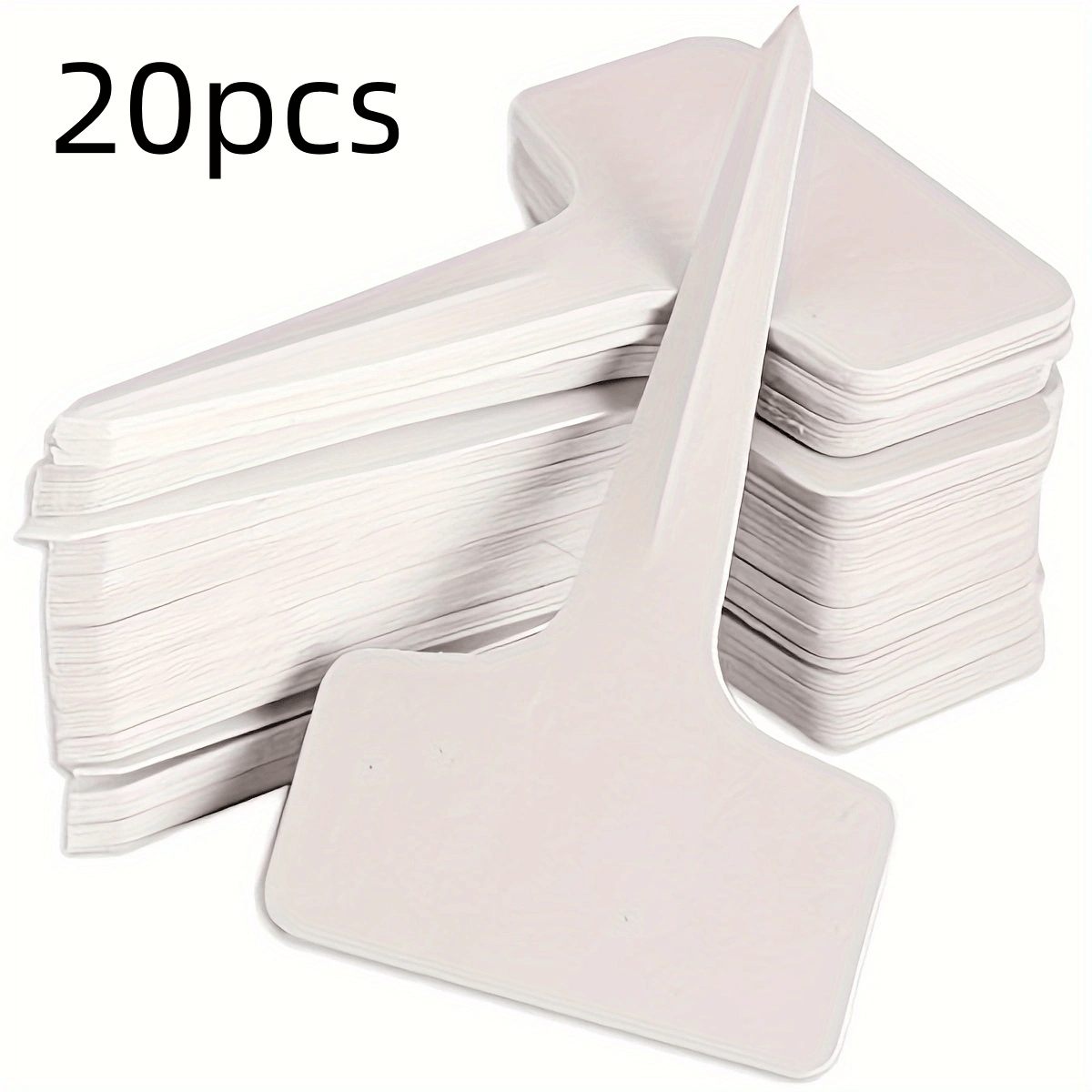 TEMU Long-lasting Waterproof White Plastic Plant Labels For Gardening - Reusable 3x3 Inch Markers For Flowers, Succulents, Orchids, Herbs & Seedlings