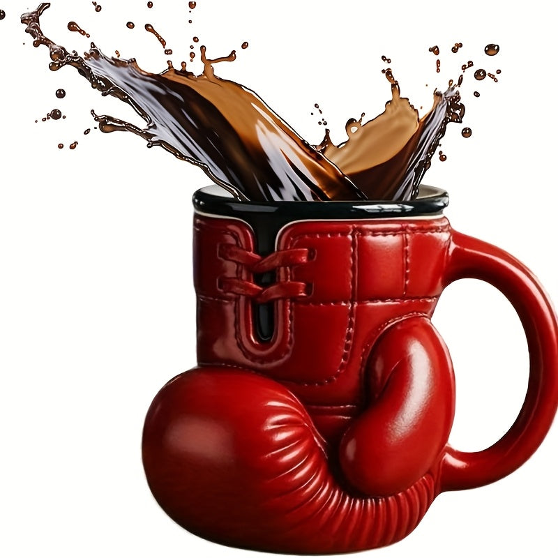 TEMU 1-pack Boxing Gloves Mug - Boxing Cup With Wide Mouth & Non-slip Base, Heavy-duty Coffee Cup For Boxing Gym Office Home Use, Ideal Gift For