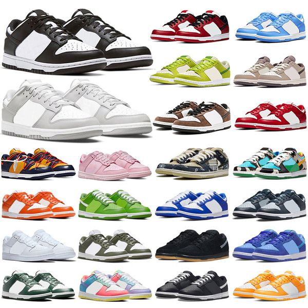 2024 Men Women Low Running shoes Panda white black grey fog Pink UNC Rose whisper Lilac blue Raspberry Candy Active Fuchsia Sports Designer