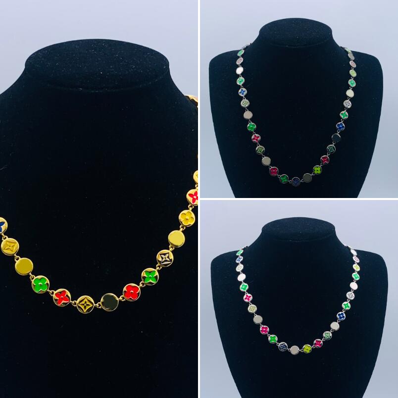 Designer Necklace Luxury Brand Clover Beads Charm Pendant Necklace Gold Silver Plated Chain Necklace Chokers Statement For Women Men Hip Hop Party F