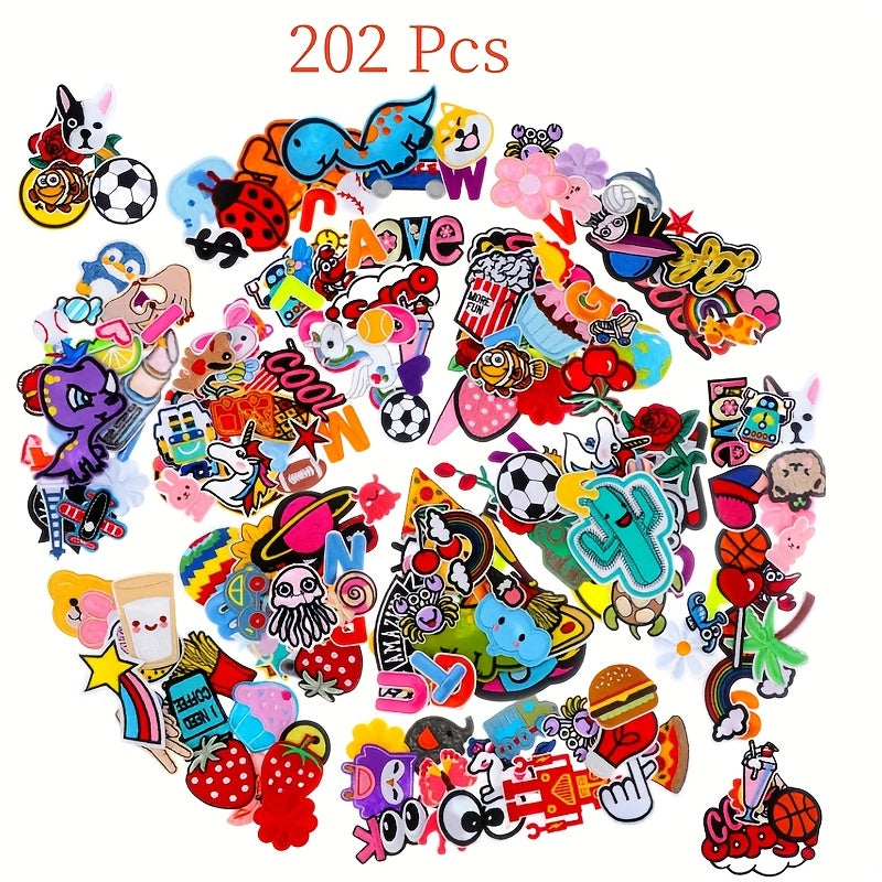 TEMU 202pcs Christmas Random Assorted Styles Embroidered Patches Iron On Patches Bulk Sew On Repair For Clothing Decorative Hats, Bags, Backpacks,