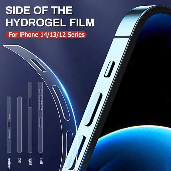 Cell Phone Screen Protectors Mobile Phone Fibre Matte Side Film For iPhone 15 14 Pro Max Plus Protective Film Ultra-thin TPU Hydrogel Rim Fi