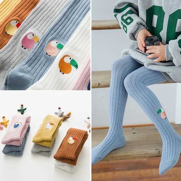 Fashionable girls tight fitting casual warm childrens long socks girls clothing pantyhose 2-10Y clothing childrens cartoon elastic pantyhose