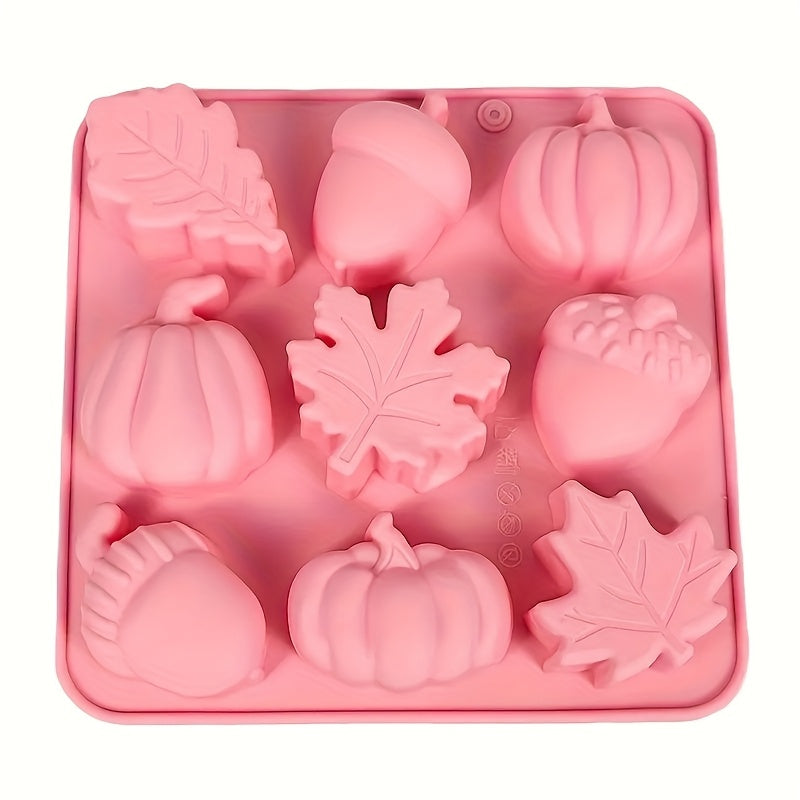 TEMU 1pc Silicone Baking Mold With 9-cavity - , For Candy, Cookie, Chocolate, Soap, Wax - Food-grade,, Pastel - Halloween & Thanksgiving Autumn