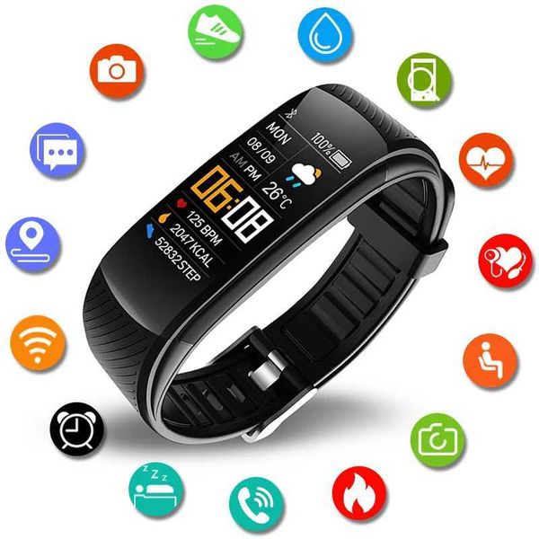 Hot Sale Digital Intelligence Hua Mens Blood Pressure Waterproof Intelligent Hua Color Sn Sports Wahes Fitness Tracker T241114