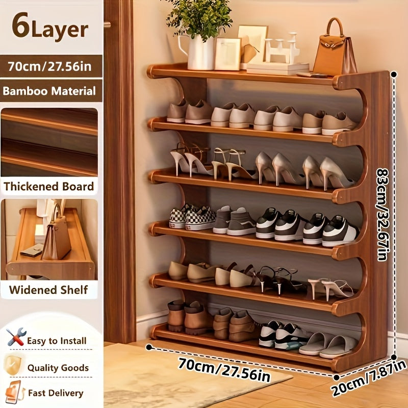 TEMU 5- Desktop Storage Rack, Shoe Storage Rack, Space-saving Independent Design, Wood Grain Finish, Easy To Assemble Self-standing Three-dimensional