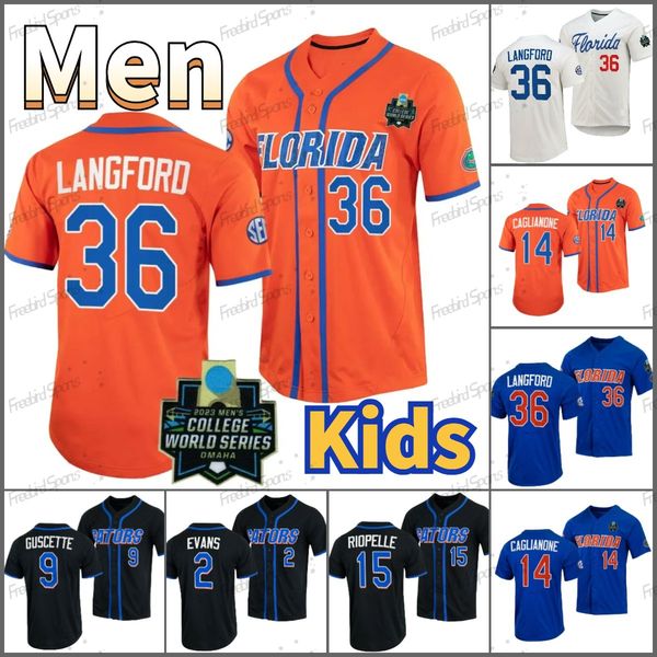 Custom Florida Gator Jac Caglianone Baseball Jersey Mac Guscette BT Riopelle Josh Rivera Luke Heyman Hurston Waldrep Wyatt Langford Brandon