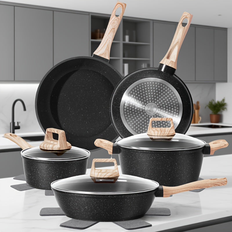 TEMU Pan, 12pot And Pan Set, Pan, Kitchen Cookware Set, Cooking Set, Including Frying Pan.