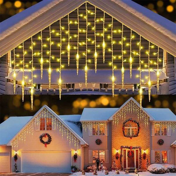 LED curtains Icicle string lights Christmas garden Faiy pendant light 0.4-0.6m Christmas garden street outdoor decorative lighting X241114