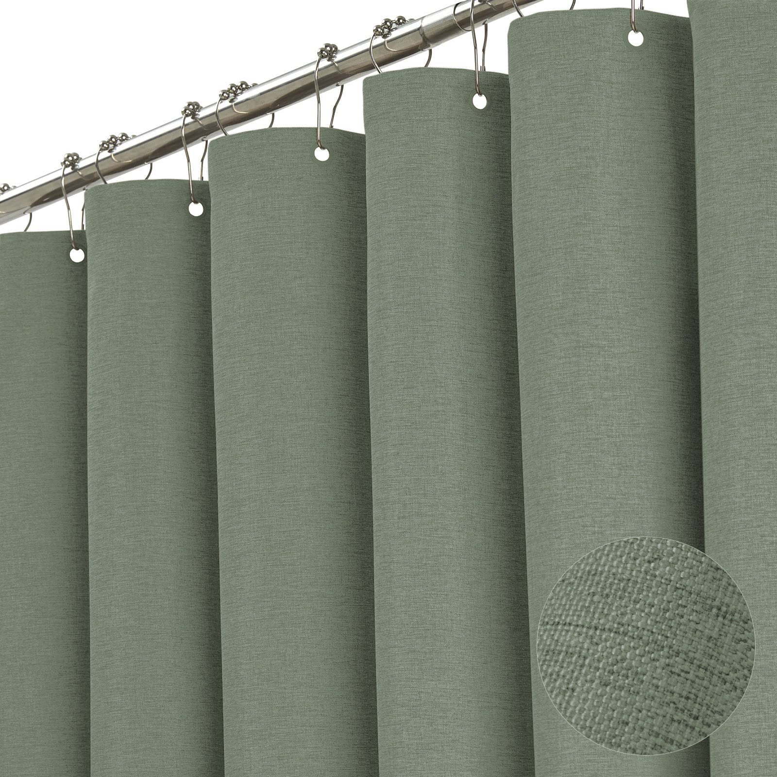 B149 Elegant Linen Material Heavy-Duty Shower Barrier for Bathroom Privacy Curtain