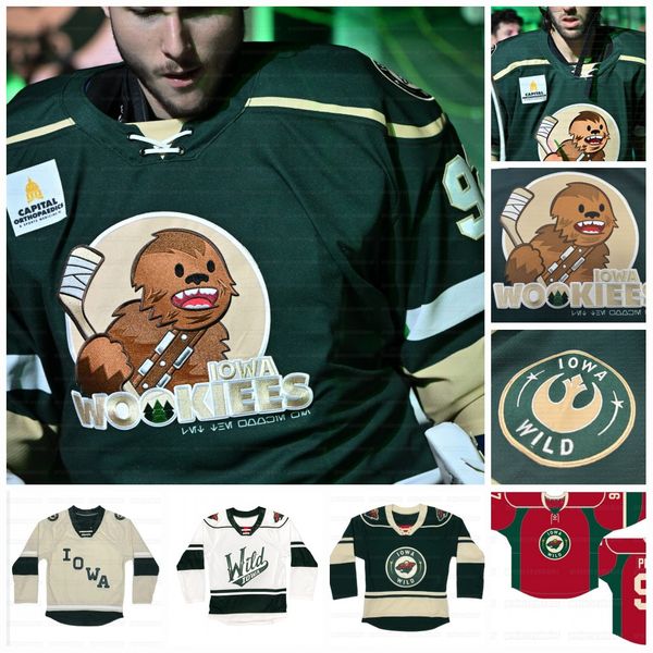 Iowa Wild 2024 Hockey Jersey Jujhar Khaira Zane McIntyre Simon Johansson Pavel Novak Jake Lucchini Adam Beckman Kevin Conley