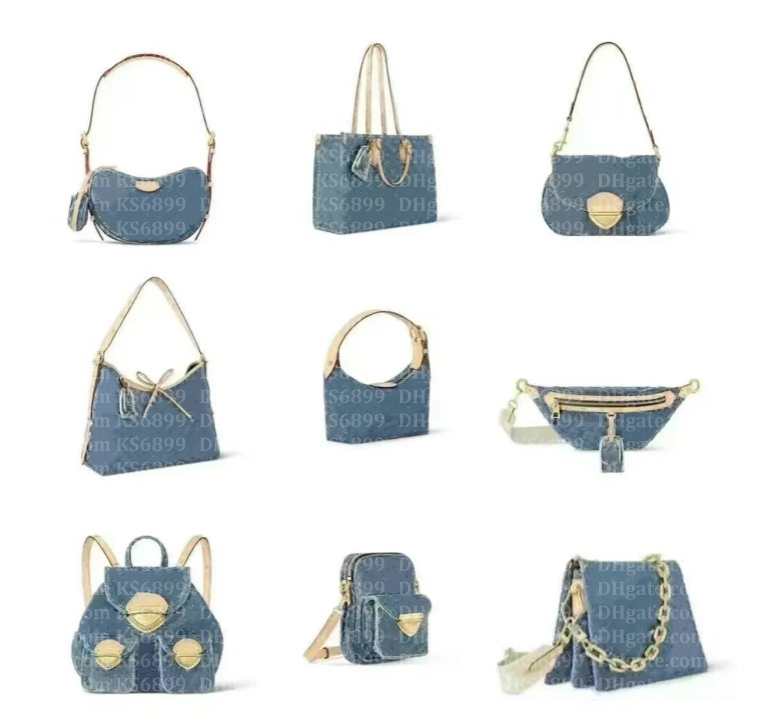 Designer Bag retro denim bag Shoulder bags Handbag Top Quality blue Denim crossbody bag Luxury Tote bag Lady Leather Mini Underarm Bags Women jean P