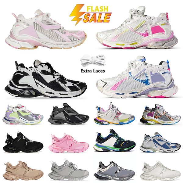 Tracks Runners 7.0 7.5 Designer Sneakers With Led Track 3 3.0 Casual Shoes Top Tess.s. Gomma Leather Nylon Mesh Black White Pink Green Women