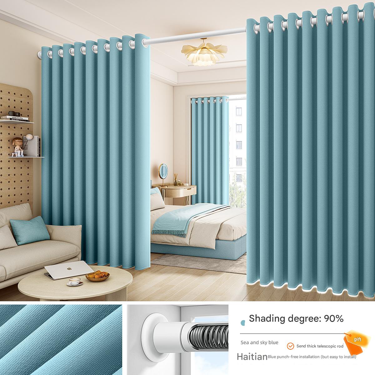 YL-36694 living room to bedroom air conditioning partition curtain blocking curtain curtain punch-free partition rental room door curtain screen