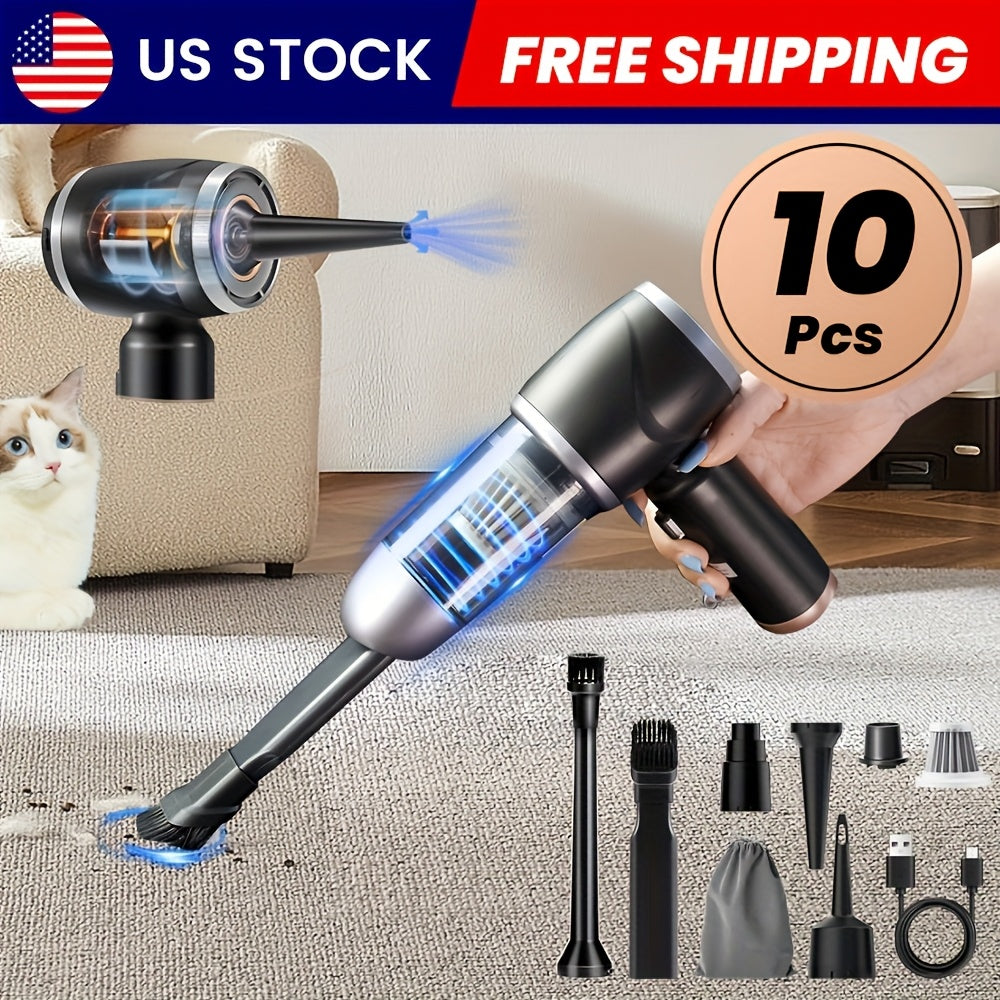 TEMU Sank Portable Handheld Car Vacuum Cleaner, Upgraded Brushless Motor, Cordless Mini Vacuum Cleaner With Hepa, Suitable For Vacuuming From Any