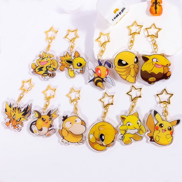 11colors yellow elf acrylic keychain Cute Anime Movies Games keychain keyring Collect Cartoon accessory accessories