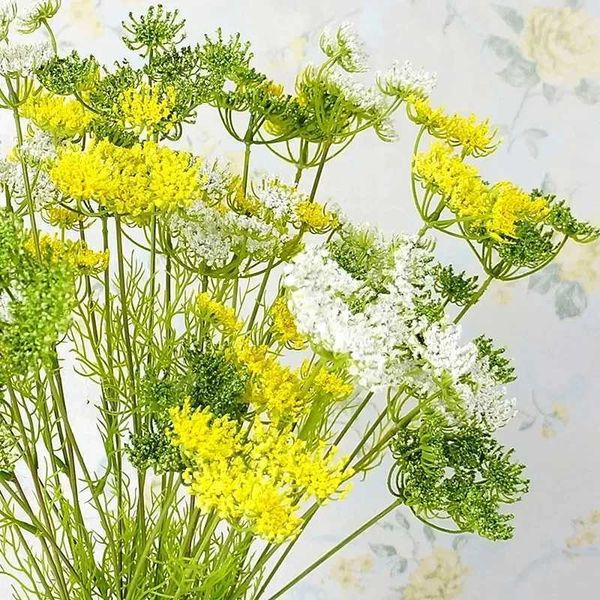 Lace flower branch with green leaves for artificial flower arrangement supplies fake plants Olive tree PlantasT250118